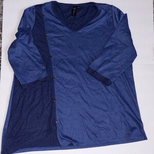 Elegant Blue Long Sleeve Women's Top